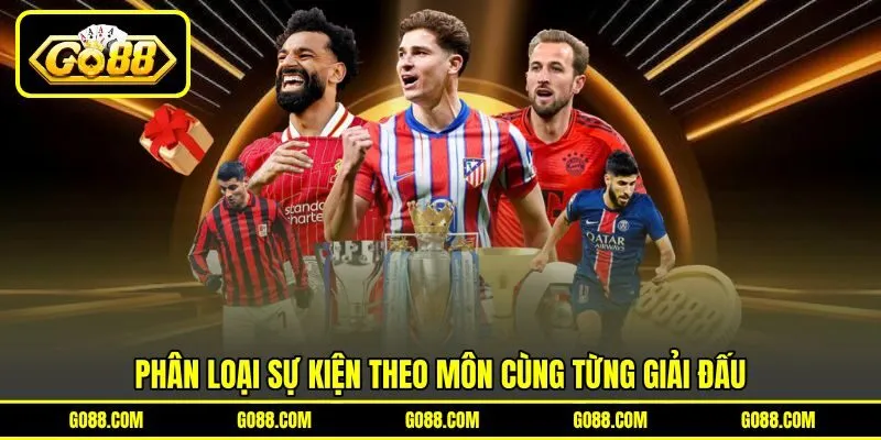 Phân loại sự kiện theo môn cùng từng giải đấu